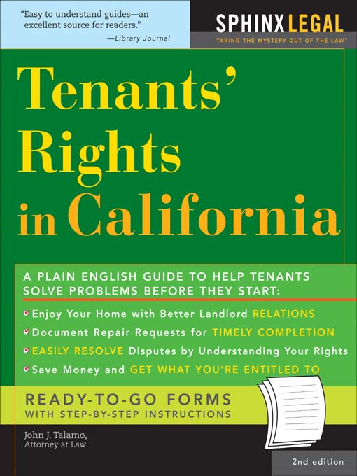 Title details for Tenants' Rights in California by John  J. Talamo - Available